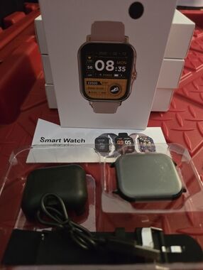 NIB - Smart Watch - Black Strap Square Touchscreen